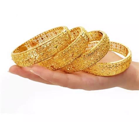 24k Real Gold Plated Dubai Bangle Jewelry Bracelet Openable Etsy Gold Plated Bangles Gold