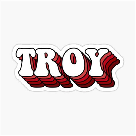 Troy Cardinal Retro Text Sticker For Sale By Emilyawell Redbubble