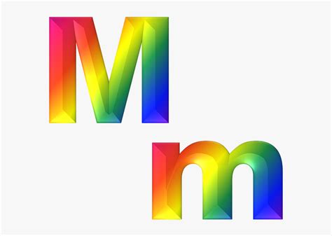 Letter M 3d Abc Alphabet Rainbow Gradient Bright Clipart Letters M