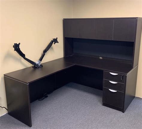 Used Office Desks Dark L Shaped Desk At Furniture Finders