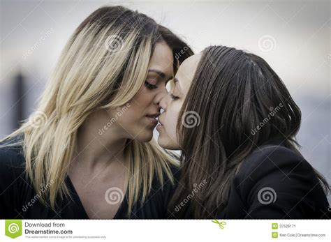 Two Women Kissing Stock Image Image Of Feminine Intimately 37529171
