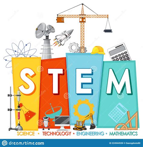 Stem Education Logo With Icon Ornament Elements Stock Vector