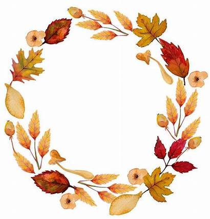Wreath Fall Clipart Leaves Printable Autumn Herbstlaub