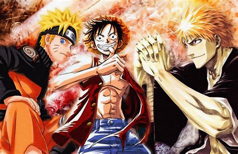 Naruto Vs Bleach Vs One Piece Anime Poster My Hot Posters