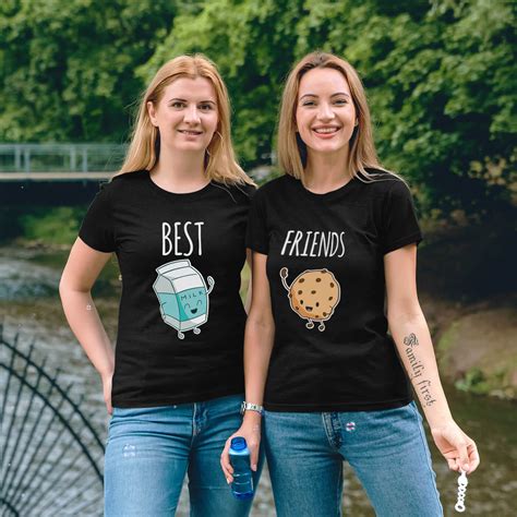 Best Friends T Shirts Milk And Cookie 2 Pack Matching Bff Shirts