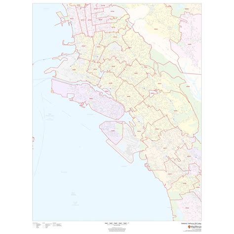 Oakland California Zip Codes By Map Sherpa The Map Shop