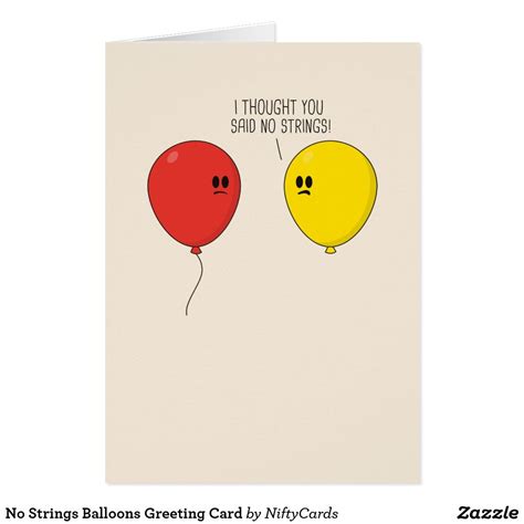 No Strings Balloons Greeting Card Uk Милые открытки