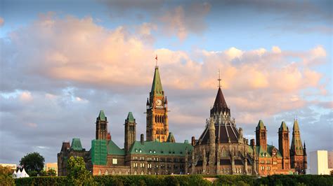Parliament Buildings Sunset Ottawa Canada 2023 Bing 4k Preview