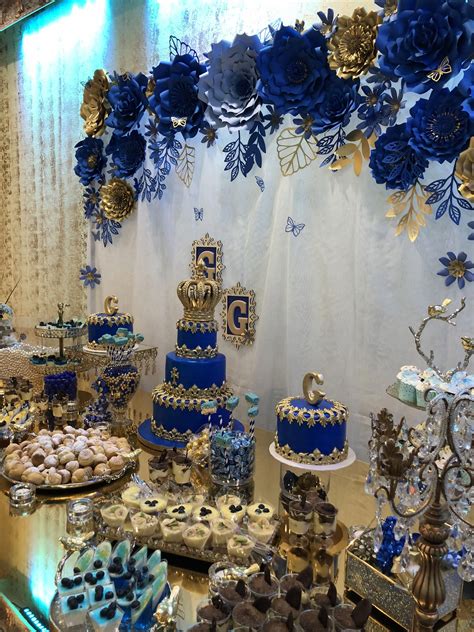 11 butterfly sweet sixteen cakes photo blue butterfly birthday. Royal Blue + Gold Paper Flower Backdrop | Quince ...