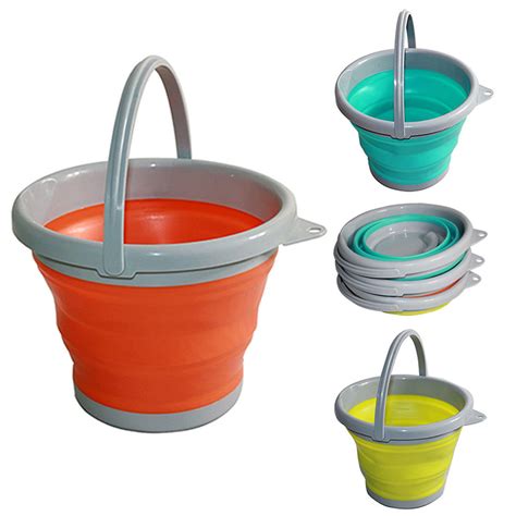 NEW 10L COLLAPSIBLE SILICONE BUCKET CAMPING FISHING TRAVEL BUCKET 10L23 ...