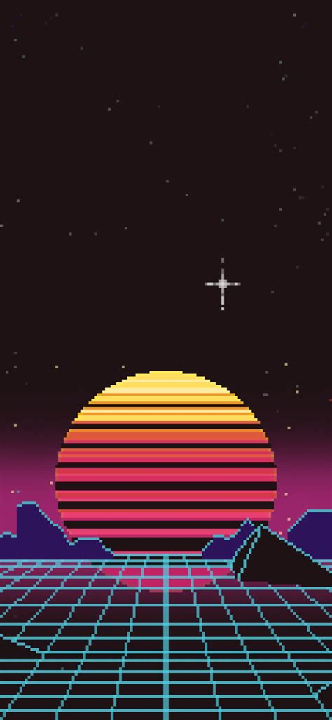 1125x2436 Resolution Outrun Pixel Sunset Iphone Xsiphone 10iphone X