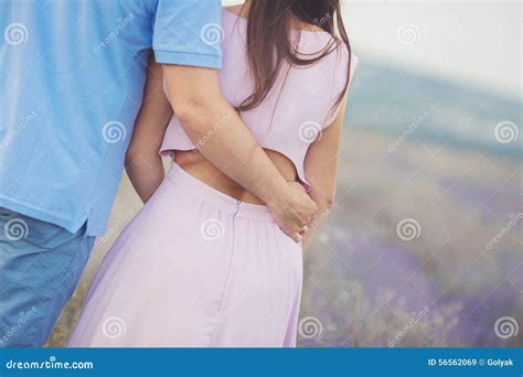 Young Couple In The Lavender Fields Stock Image Image Of Green Girl