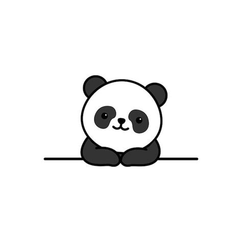 Premium Vector Cute Panda Over Wall Cartoon Cute Panda Drawing