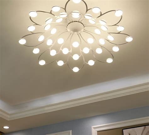 Pendant lighting or island lighting are ideal options for kitchen ceiling light fixtures, as they light the cooking and dining areas without a harsh overhead. Flower Shaped LED Ceiling Light | Ceiling lights, Living ...