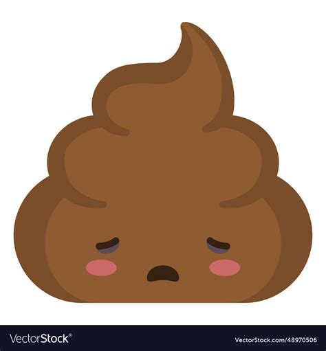Semi Flat Sad Poop Emoji Royalty Free Vector Image