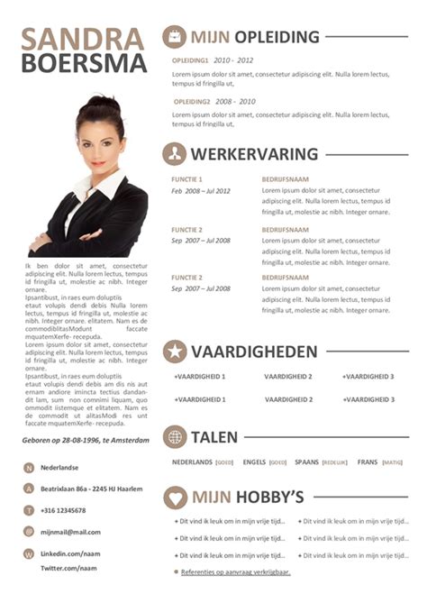 Curriculum vitae tips voorbeelden templates sollicitatieinfo nl de perfecte sollicitatiebrief motivatiebrief met de beste voorbeelden 60 beste afbeeldingen van curriculum vitae resume cv template en. Mooie Cv Layout Gratis | hetmakershuis