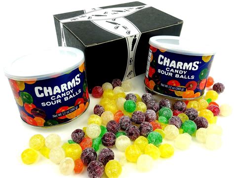 Charms Sour Balls 12 Oz Canisters In A T Box Pack Of 2
