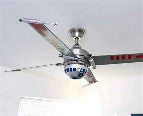 It's even got illuminated eyes, or whatever you call those lights on a droid's noggin. R2-D2 X-Wing Ceiling Fan: Use the Downforce | Ceiling fan ...