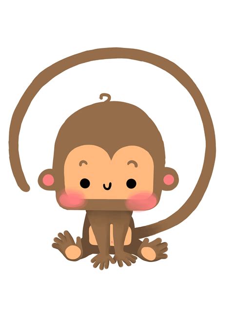 Cute Monkey Minimalist Animal Cute Drawings Monkey Art