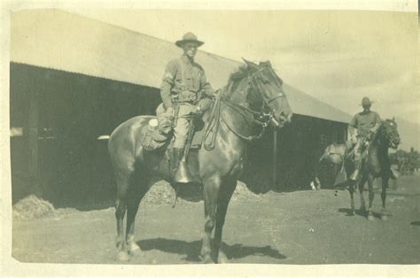 Wwi Us Cavalry Coporal Trooper On Horseback With Full Gear Rppc