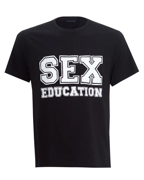 Neil Barrett Mens Sex Education T Shirt Black Tee