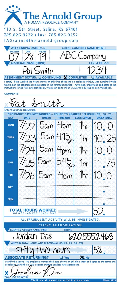 How To Fill Out Timesheet