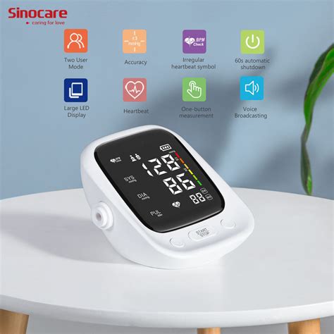 Sinocare Rechargeable Sphygmomanometer Blood Pressure Machine Bp