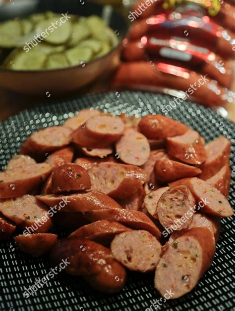 Specialty Food Nueskes Bacon Cheddar Bratwurst Editorial Stock Photo