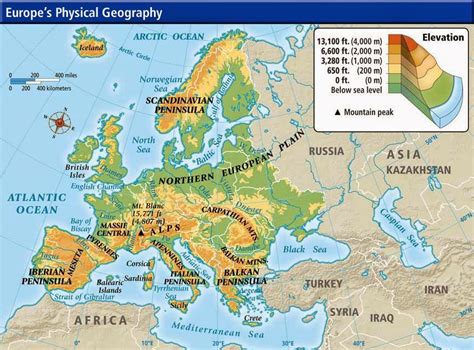 Physical Maps Of Europe Free Printable Maps Central America Map