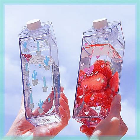 500ml Milk Box Shape Water Bottles In 2021 Plastic Drink Bottles
