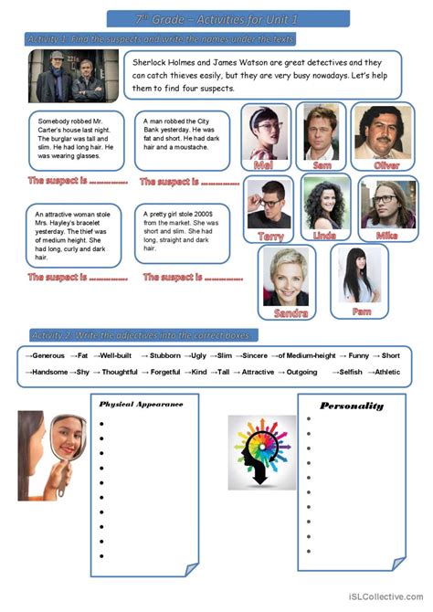 Physical Appearance And Personality English Esl Worksheets Pdf And Doc