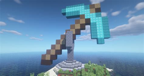 Schematic Statue Diamond Pickaxe Minecraft Map
