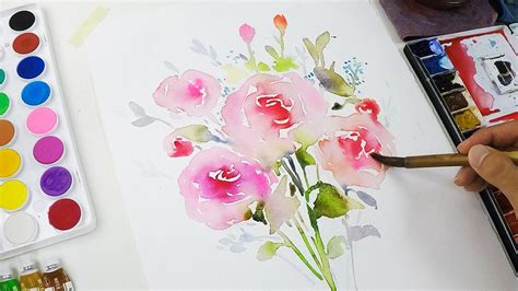 Diy Watercolor Invitation Painting Flowers Youtube