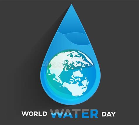 World Water Day White Background Greeting Card Or Poster For Campaign