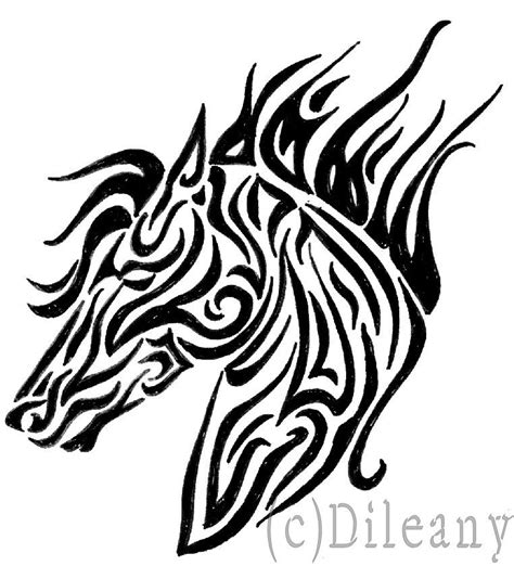Horse Tribal By Dileany On Deviantart Horse Tattoo Horse Designs Horses