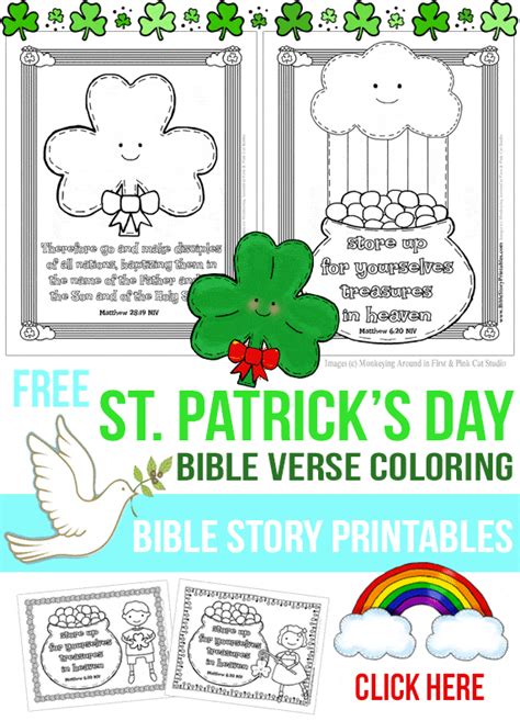 The shamrock is rather large net to the girl. St. Patrick's Day Bible Verse Coloring Pages