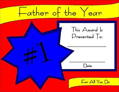 Printable Certificates For Dads