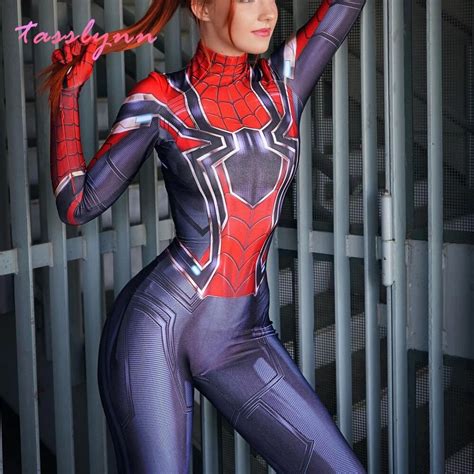 women spider girl iron costume super zentai hero suit halloween costumes party fancy anime