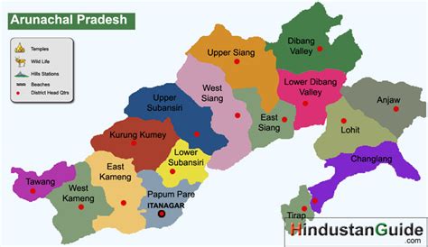 Map Of Arunachal Pradesh Districtwise Arunachal Pradesh Map