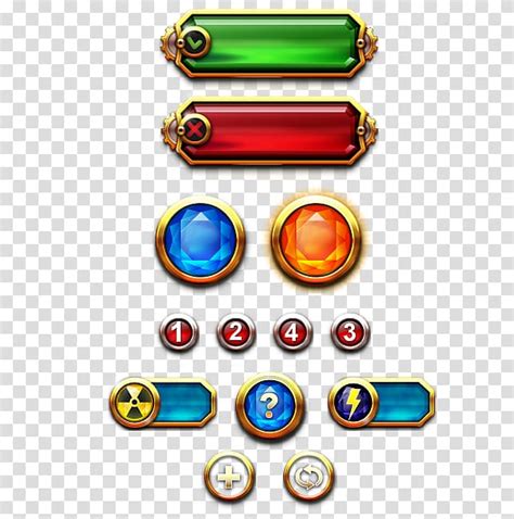 Red Health Bar Illustration Game Button Jewel Destroyer Graphical User