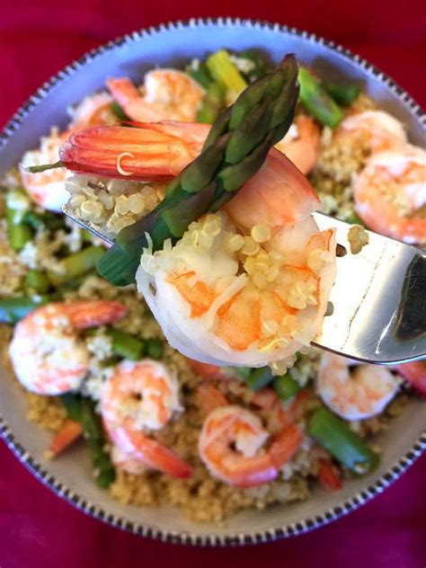 Shrimp And Asparagus Quinoa Bowl Recipe Recipe Shrimp And Asparagus