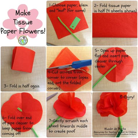 7 Steps For Making Tissue Paper Flowers Mundo De Pepita