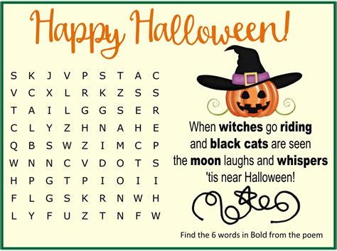 10 Best Free Printable Halloween Word Search