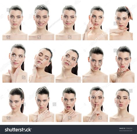 Collection Of Young Woman Facial Expressions Full Resolution Single