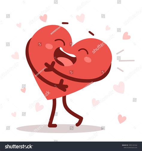 Vector Red Cute Happy Heart Character Stock Vector Royalty Free