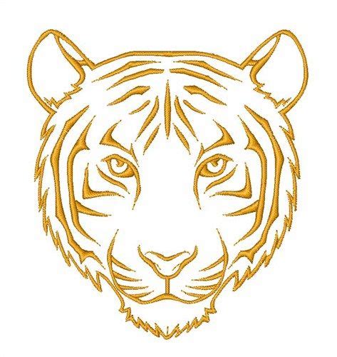 Tiger Head Outline Embroidery Design AnnTheGran Tiger Art Tiger