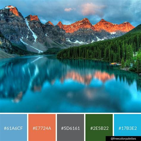 Beautiful Landscapes Water Mountains Nature Color Palette