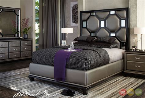 Modern bedroom furniture in king, queen and easter king size. Michael Amini After Eight Modern Upholstered Bedroom ...