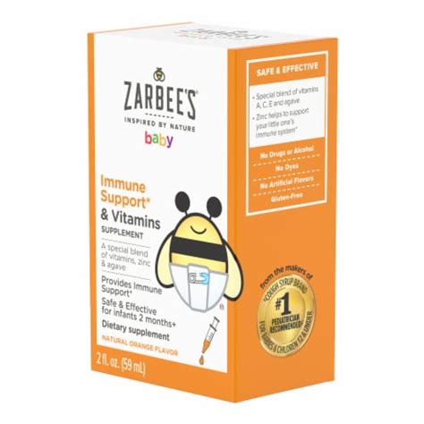 Zarbees Baby Natural Orange Flavor Immune Support And Vitamins