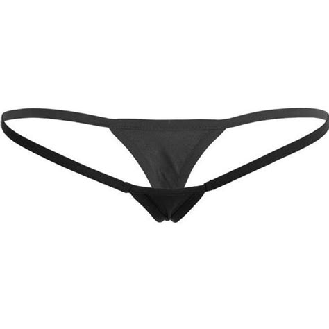 Micro String Ficelle Femme Sexy Tanga T Back Slip Taille Basse Thong Bikini Lingerie Noir Noir